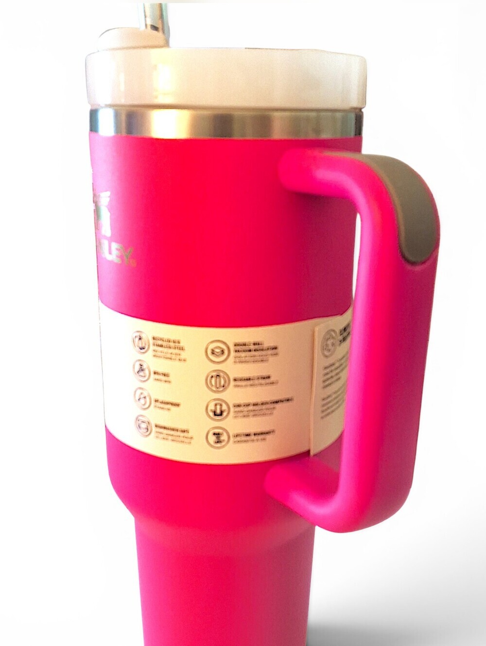 Stanley 40oz Quencher H2.0 Tumbler Bright Pink NWT With Box - Picture 2 of 14